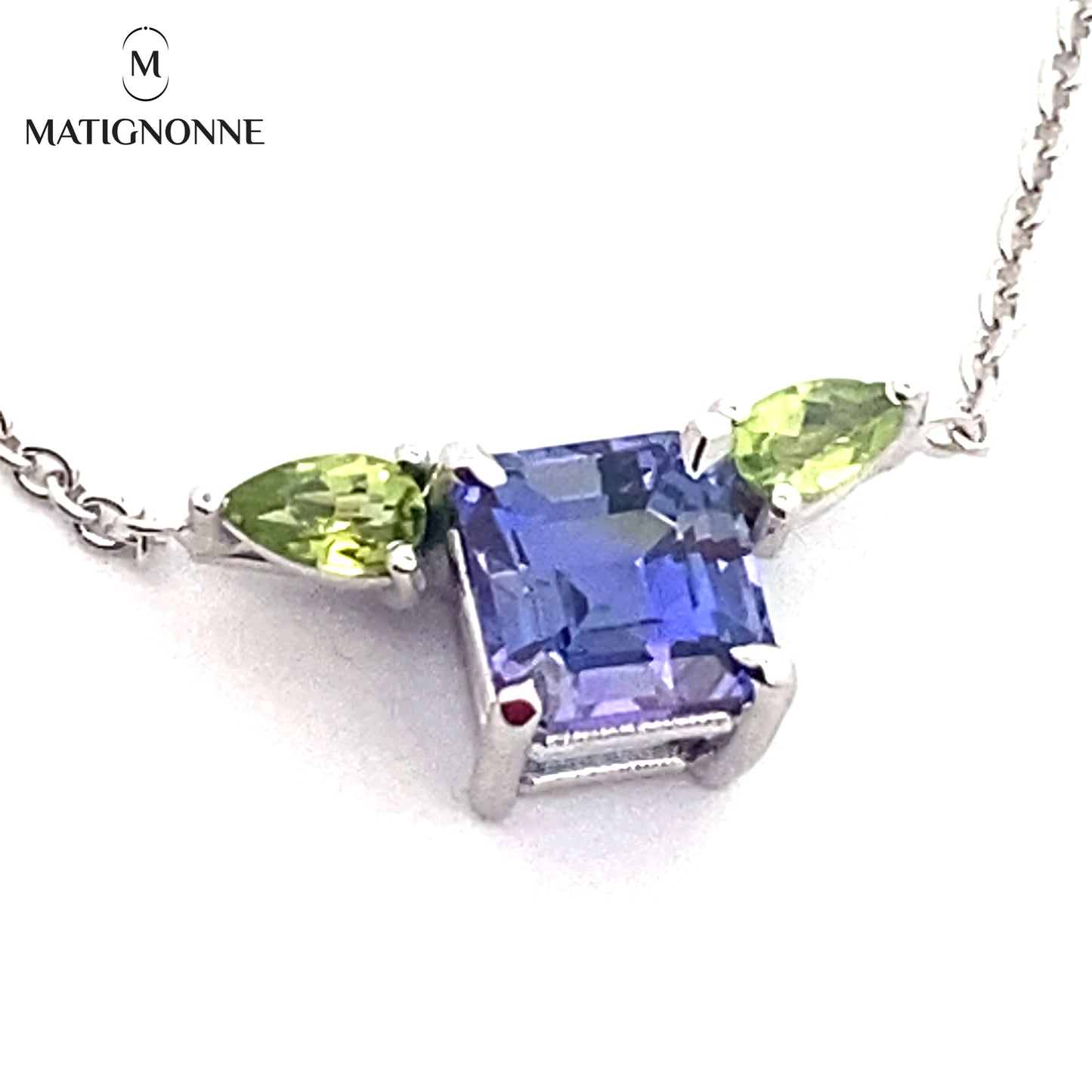 Tanzanite and peridots necklace