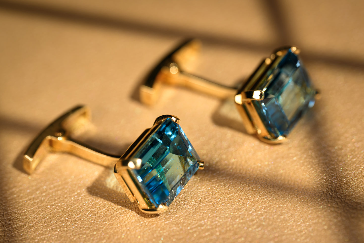 re-used blue topaz cufflinks